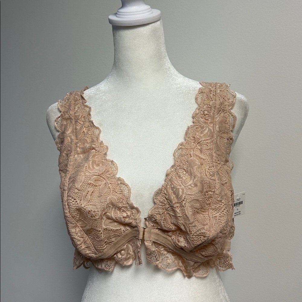Anthropologie Neutral Lace Soft Cup Bra – Size XL – NEW with Tags